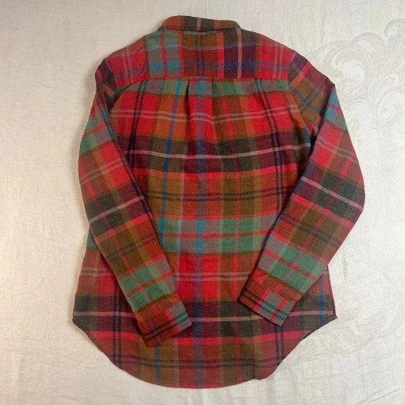 TOAD & CO Flannel Shirt Women's Small Long Sleeve Button Up Plaid Casual Outdoor - Picture 8 of 10